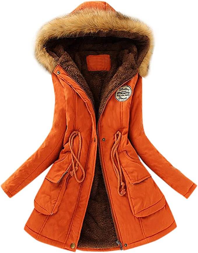 Street-Wave Women Winter Coat Fur Hood Parka Ultra Warm Thermal Lining With Pockets