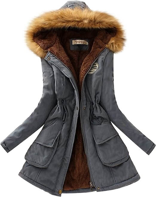 Street-Wave Women Winter Coat Fur Hood Parka Ultra Warm Thermal Lining With Pockets
