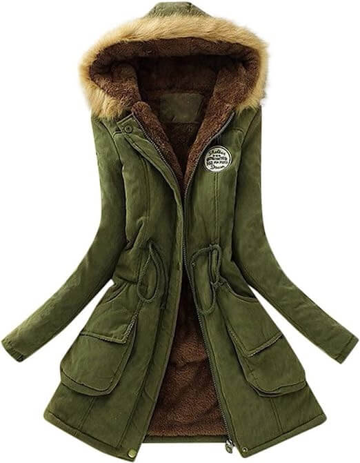 Street-Wave Women Winter Coat Fur Hood Parka Ultra Warm Thermal Lining With Pockets