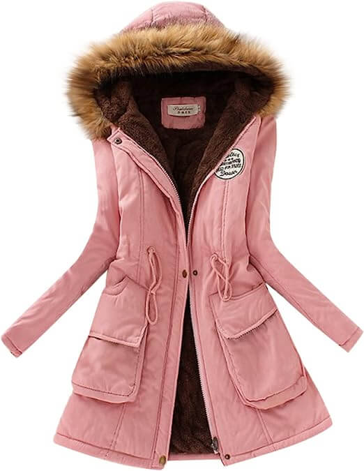Street-Wave Women Winter Coat Fur Hood Parka Ultra Warm Thermal Lining With Pockets
