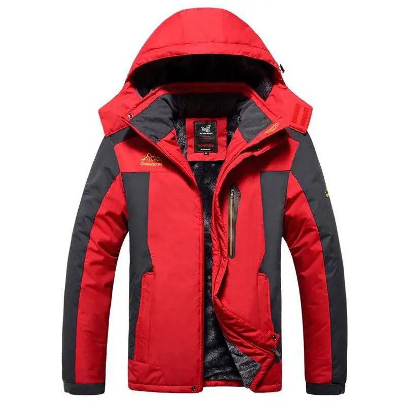Street Wave Windbreaker Coat With Fleece Lined Interior For Urban Men Winter Warmth And Windproof Comfort