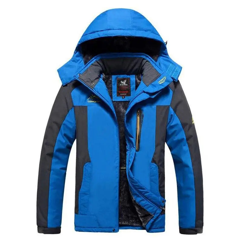 Street Wave Windbreaker Coat With Fleece Lined Interior For Urban Men Winter Warmth And Windproof Comfort