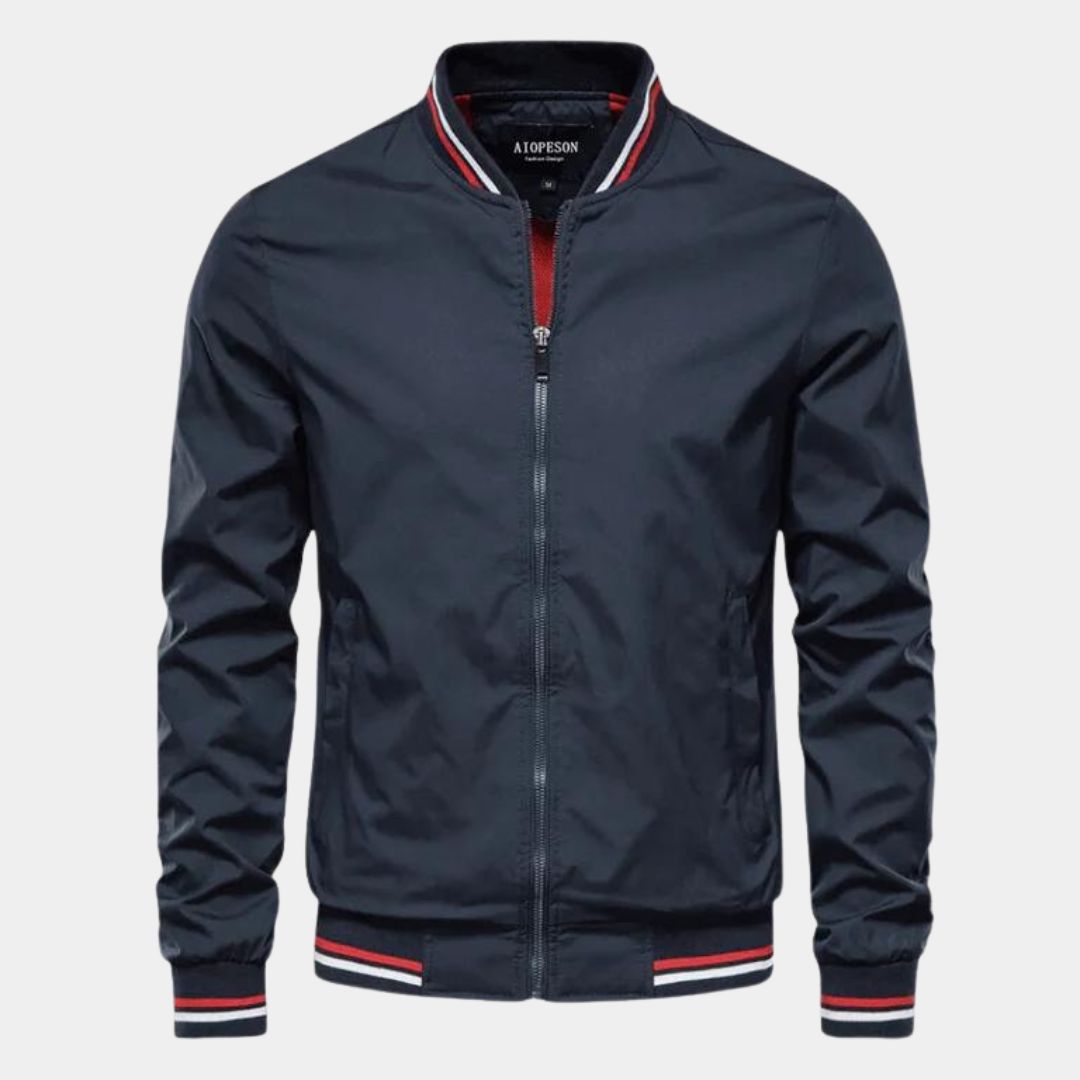 Street-Wave Classic Bomber Jacket In Military Green Polyester For Men Everyday Style And Lightweight Comfort