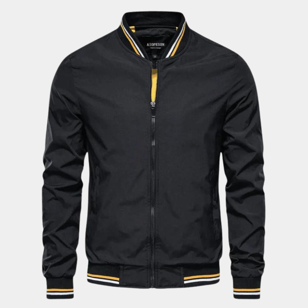 Street-Wave Classic Bomber Jacket In Military Green Polyester For Men Everyday Style And Lightweight Comfort