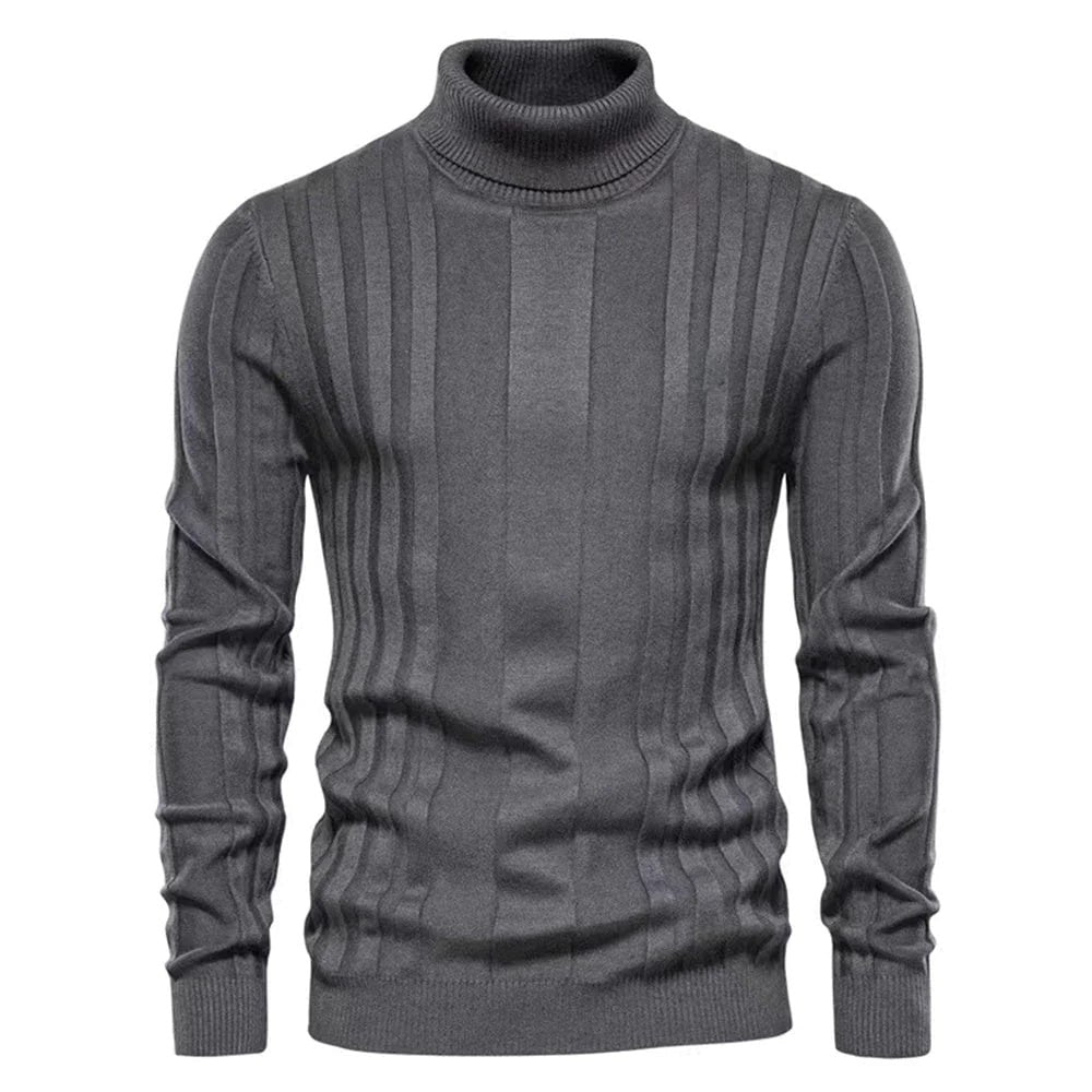Mens Turtleneck Sweater Warm Premium Knit Streetwave Elegant Wardrobe Essential For Men