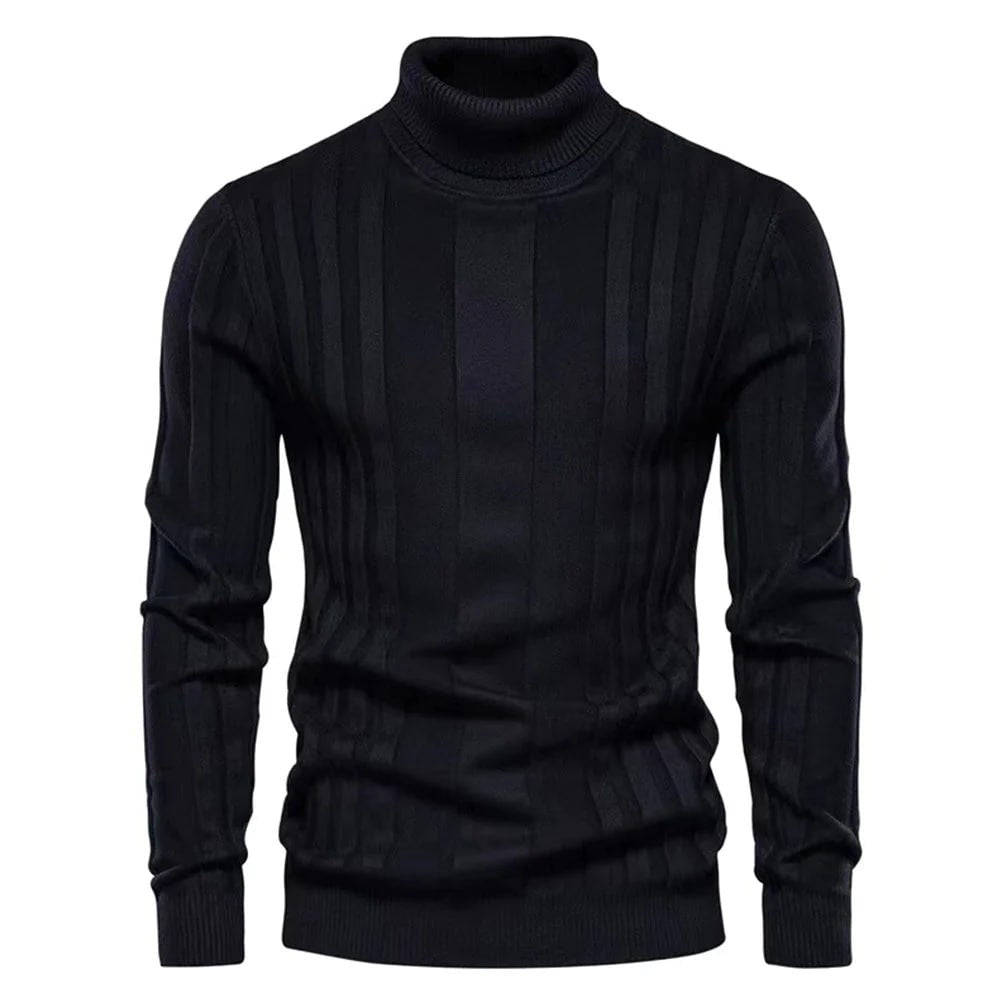 Mens Turtleneck Sweater Warm Premium Knit Streetwave Elegant Wardrobe Essential For Men