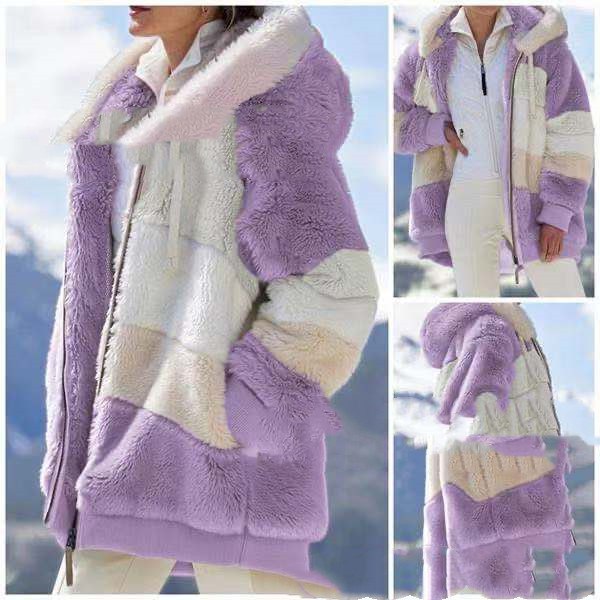 Faux Fur Hooded Jacket Street-wave Effortless Everyday Style for Streetwear Fans