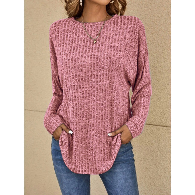 Street-wave Women Stretch Knit T Shirt Blouse For All-Day Comfort And Flattering Silhouette