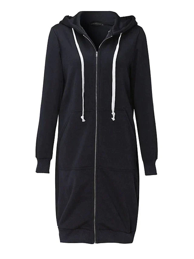 Streetwave Hooded Knit Coat For Women Cozy Versatile Midlength Sweater Jacket Fall And Winter