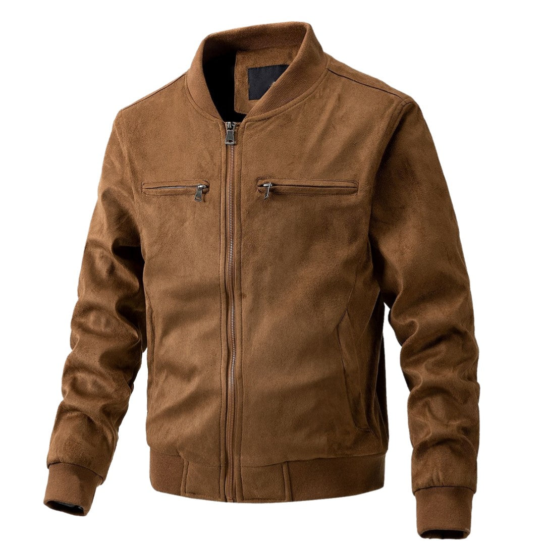 Street Wave Suede Leather Jacket With Warm Lining For Men Premium Winter Outerwear