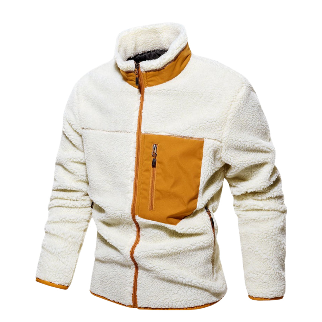Street Wave Winter Jacket Zip Front Fleece With High Collar For Cold Weather Comfort For Urban Explorers