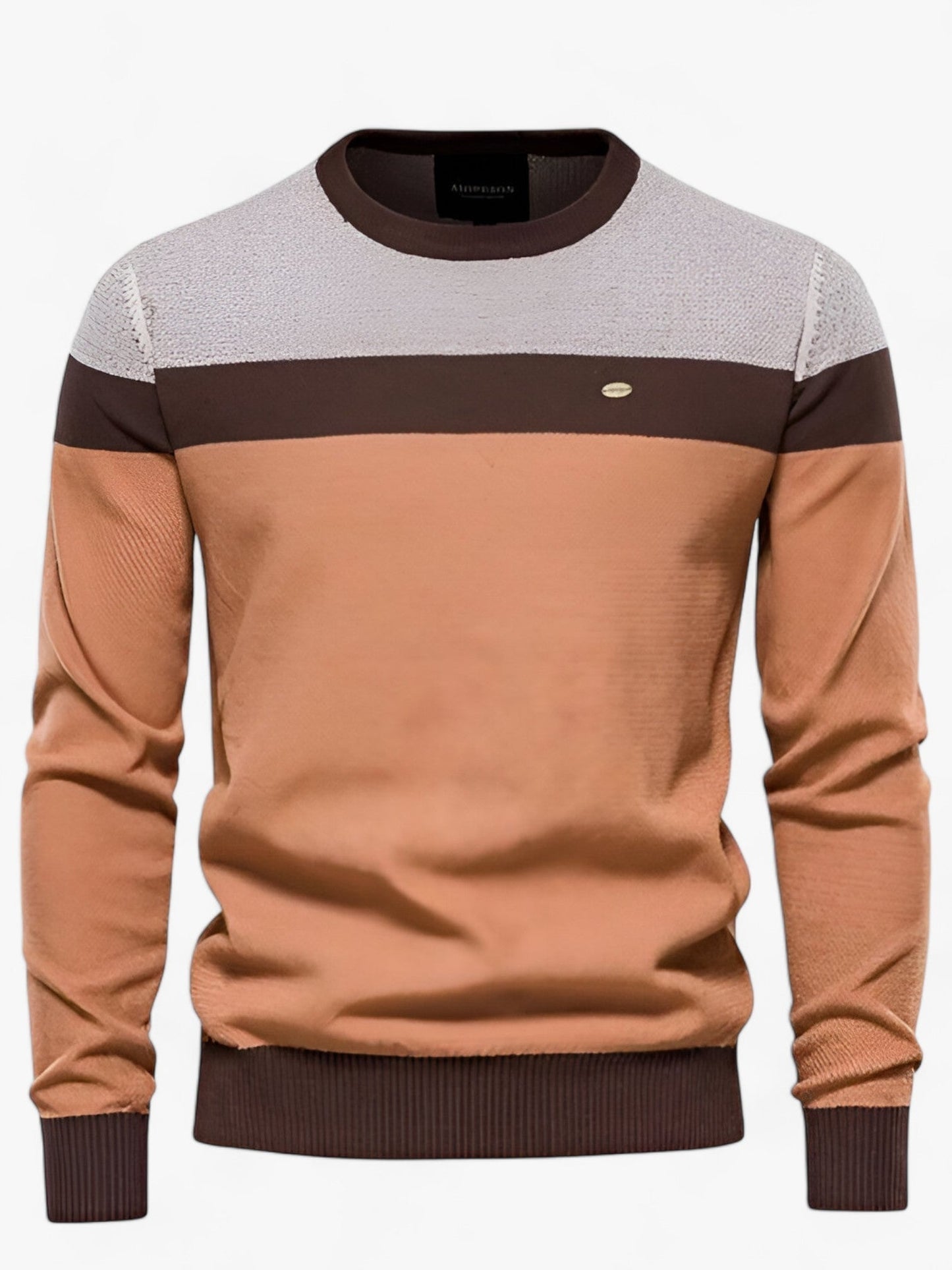 Street-Wave Premium Cotton Sweater For Men Color-Block Knit