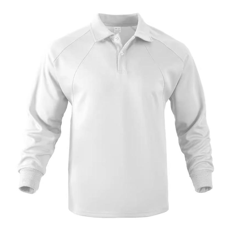 Street-wave Long Sleeve Polo Shirt With Button Closure Classic Stylish Mens Everyday Wear