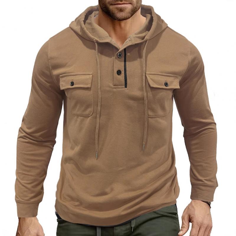 Street-Wave Buttoned Hoodie For Men Soft Comfort Versatile Everyday Essentials And Style