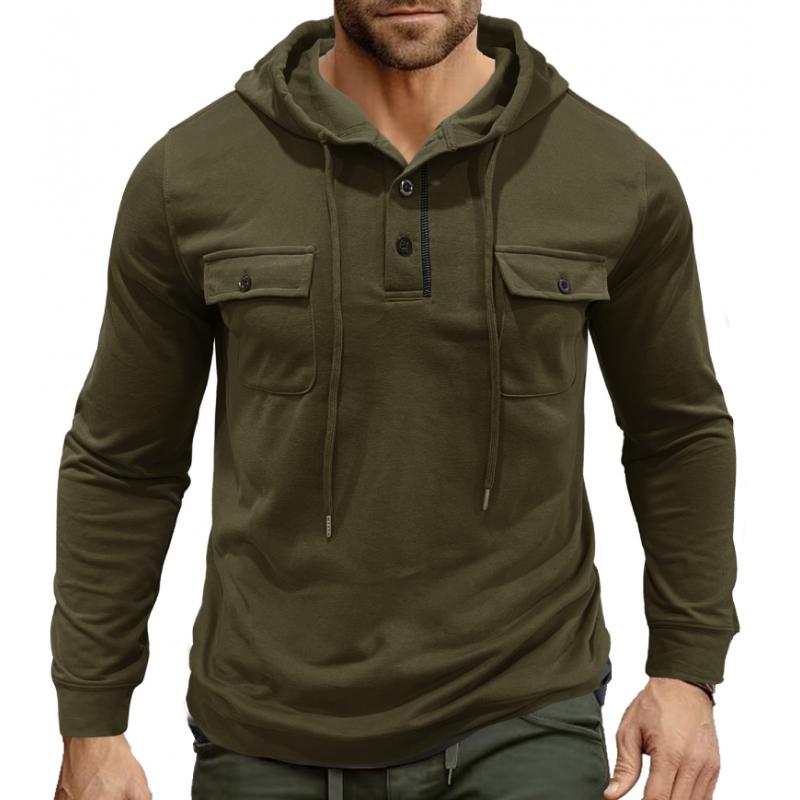 Street-Wave Buttoned Hoodie For Men Soft Comfort Versatile Everyday Essentials And Style