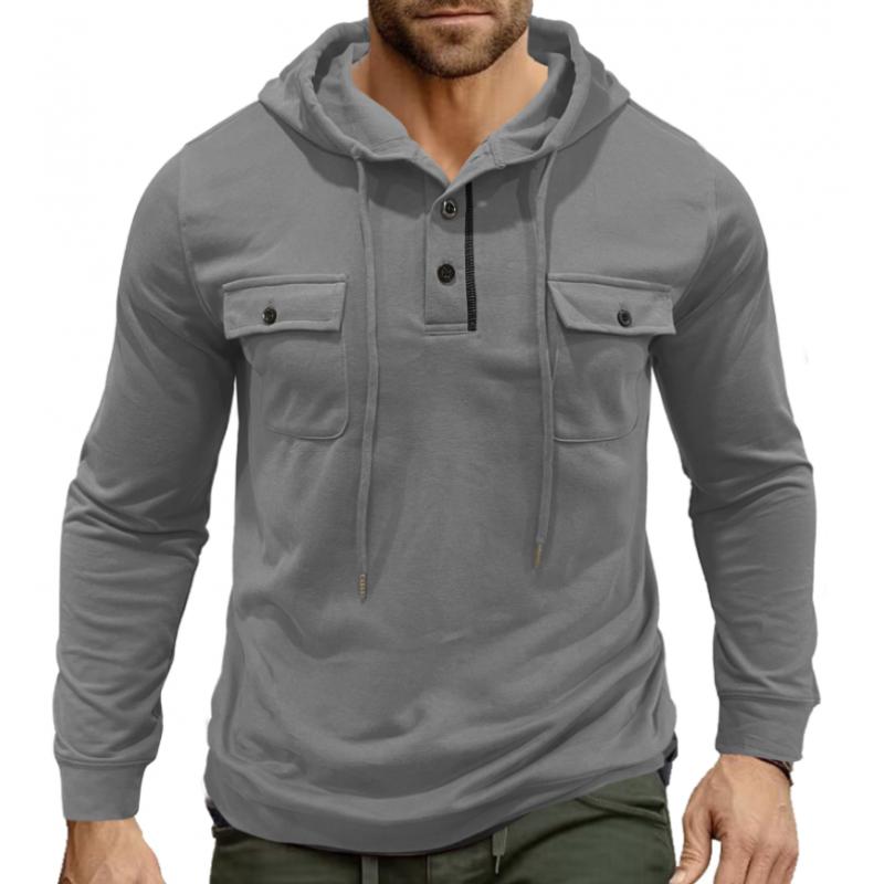 Street-Wave Buttoned Hoodie For Men Soft Comfort Versatile Everyday Essentials And Style