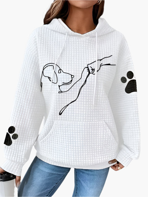 Street Wave Dog Graphic Hoodie With Kangaroo Pocket For Casual Comfort And Cozy Warmth For Pet Lovers