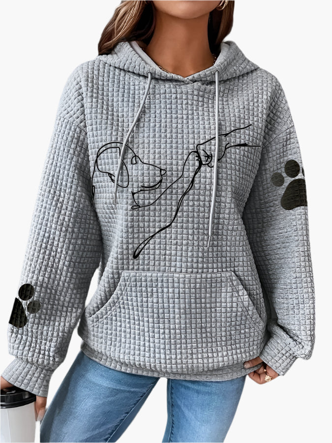 Street Wave Dog Graphic Hoodie With Kangaroo Pocket For Casual Comfort And Cozy Warmth For Pet Lovers
