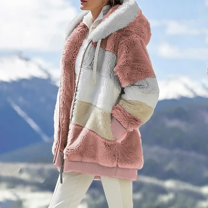 Street-Wave Comfycoat Plush Fur Jacket For Women Warm Cozy Outerwear Fashionable Winter Wear
