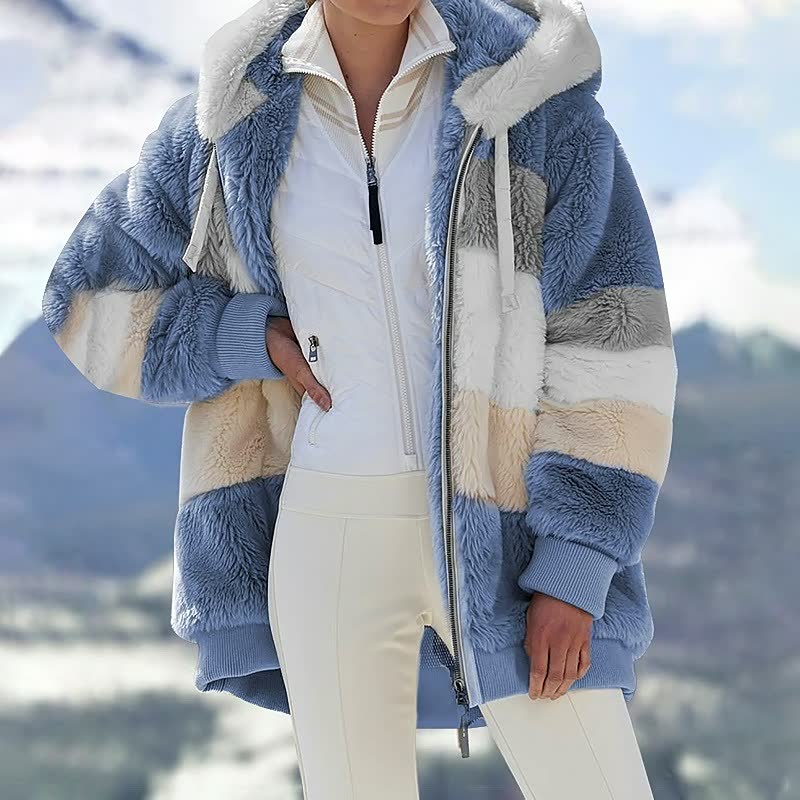 Street-Wave Comfycoat Plush Fur Jacket For Women Warm Cozy Outerwear Fashionable Winter Wear