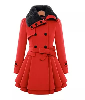 Street-wave Prettycoat Navy Belted Coat For Women With Double Breasted Button Detailing For Work And University