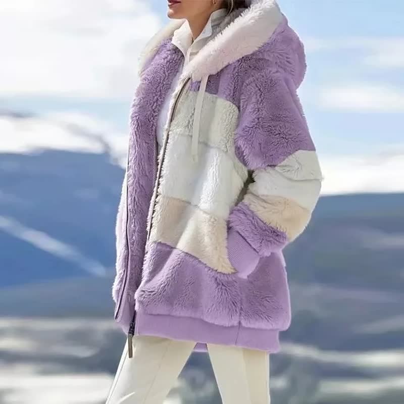 Street-Wave Comfycoat Plush Fur Jacket For Women Warm Cozy Outerwear Fashionable Winter Wear