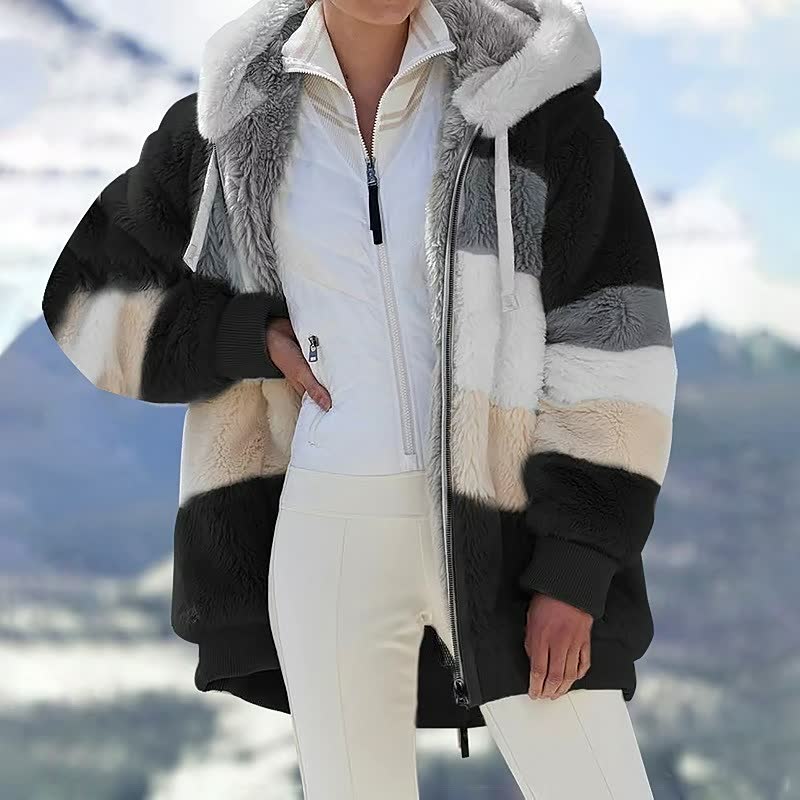 Street-Wave Comfycoat Plush Fur Jacket For Women Warm Cozy Outerwear Fashionable Winter Wear