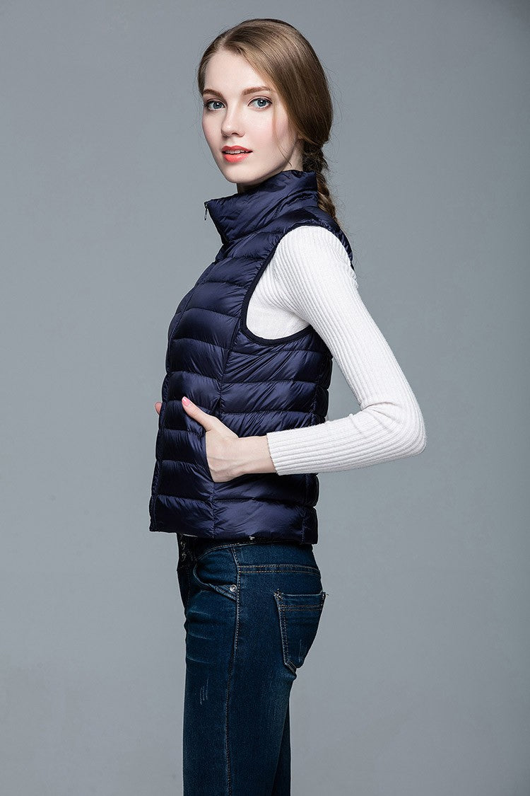 Street-Wave Sleeveless Down Jacket For Women Layering Ready