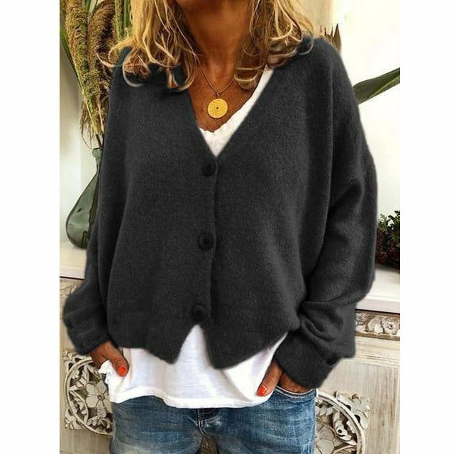 Streetwave Cozy V Neck Cardigan For Women With Relaxed Fit Casual Knit Layering Everyday
