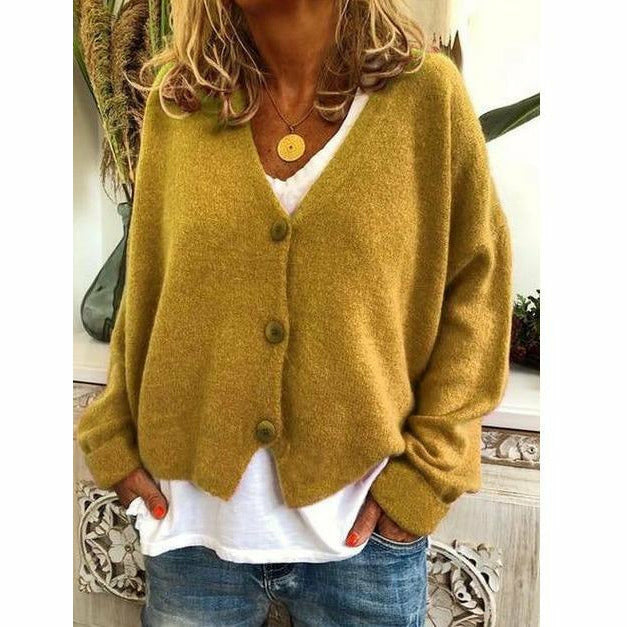 Streetwave Cozy V Neck Cardigan For Women With Relaxed Fit Casual Knit Layering Everyday