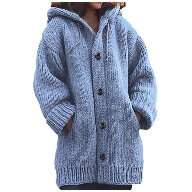 Street-Wave Cozy Chunky Knit Cardigan For Women All-Season Cozy Warm Winter Sweater