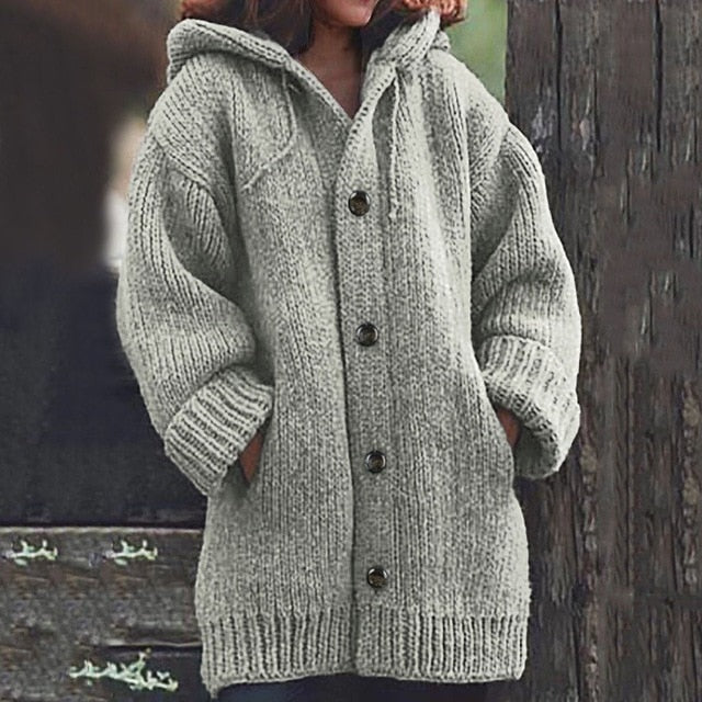 Street-Wave Cozy Chunky Knit Cardigan For Women All-Season Cozy Warm Winter Sweater