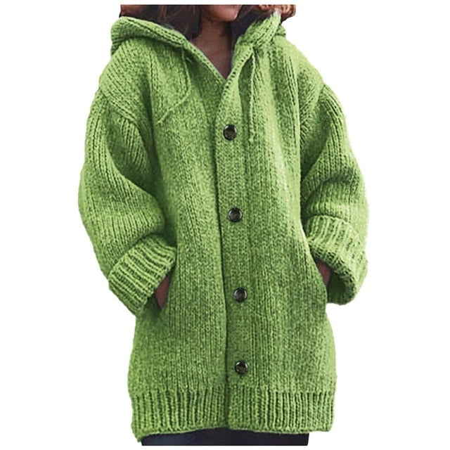 Street-Wave Cozy Chunky Knit Cardigan For Women All-Season Cozy Warm Winter Sweater