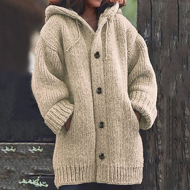 Street-Wave Cozy Chunky Knit Cardigan For Women All-Season Cozy Warm Winter Sweater