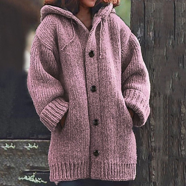 Street-Wave Cozy Chunky Knit Cardigan For Women All-Season Cozy Warm Winter Sweater