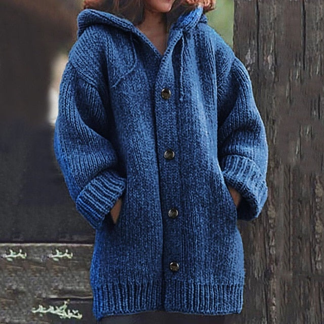 Street-Wave Cozy Chunky Knit Cardigan For Women All-Season Cozy Warm Winter Sweater