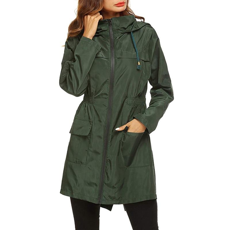 Street-wave Waterproof Hooded Womens Raincoat For Modern Women With Stylish Weatherproof Design