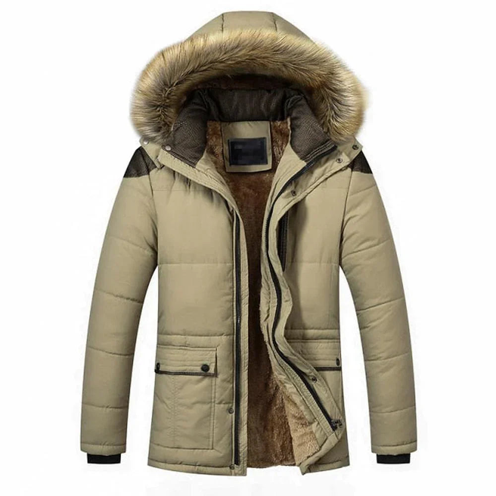 Street-wave Mens Winter Jacket Insulated Puffer With Fur Hood For Warmth And Comfort