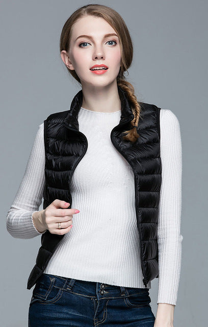 Street-Wave Sleeveless Down Jacket For Women Layering Ready