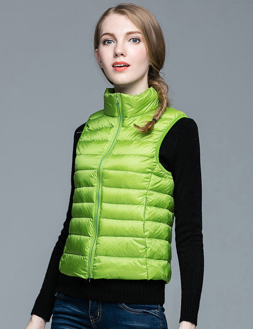 Street-Wave Sleeveless Down Jacket For Women Layering Ready