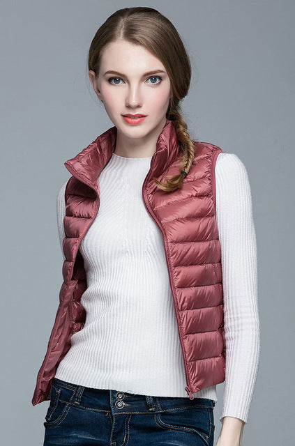 Street-Wave Sleeveless Down Jacket For Women Layering Ready