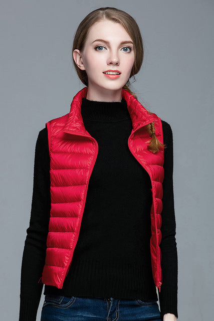 Street-Wave Sleeveless Down Jacket For Women Layering Ready
