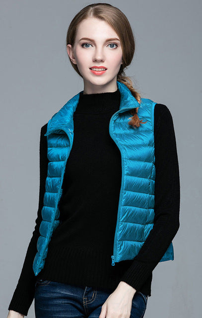 Street-Wave Sleeveless Down Jacket For Women Layering Ready