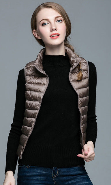 Streetwave Sleeveless Down Vest For Women Lightweight Warm Layering Style Overlay For Everyday Chic