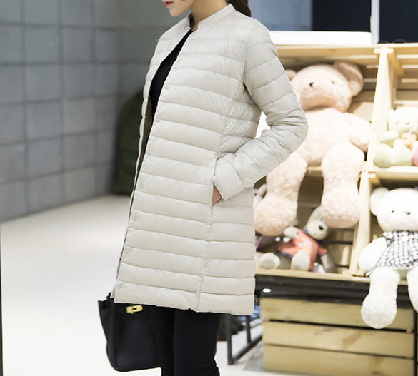 Street-Wave Ultralight Down Jacket For Women With Long Hood Lightweight Warmth Cozy Style