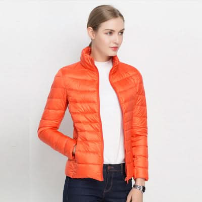 Street-Wave Women's Bright Green Puffer Jacket for Autumn Winter Warmth and Style
