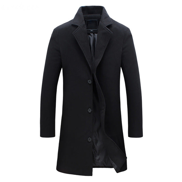 Street Wave Martin Formal Long Overcoat For Men Elegant Tailored Wool