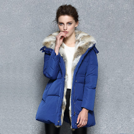 Street-wave Ultra Warm Down Jacket With Real Fur Trim Hood For Women Arctic Comfort And Cozy Pockets