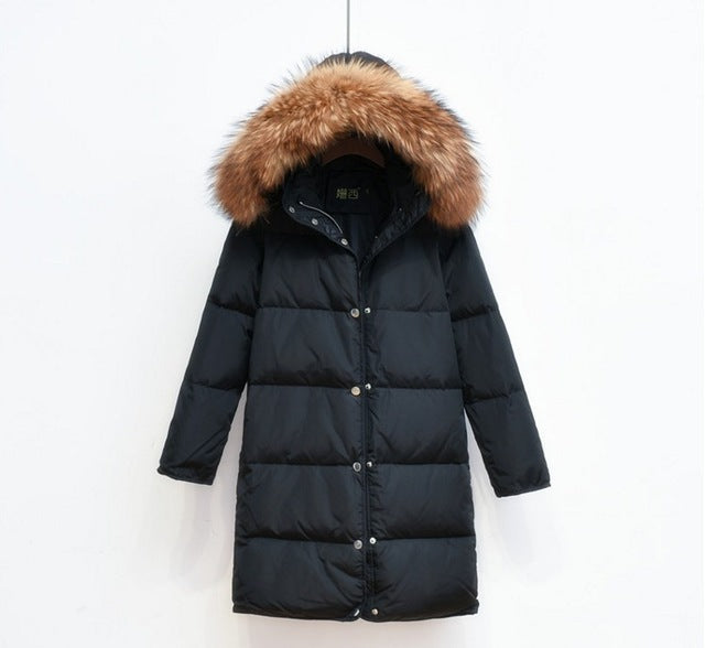 Street Wave Arctic Luxe Long Down Coat For Women With Detachable Fur Hood Premium Warmth