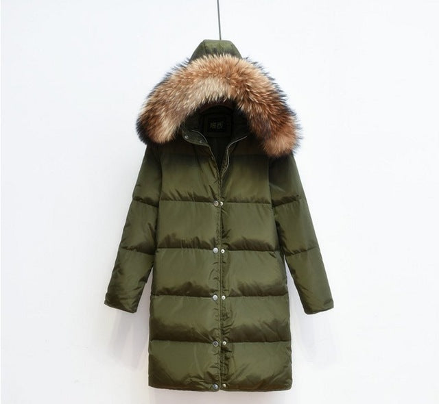 Street Wave Arctic Luxe Long Down Coat For Women With Detachable Fur Hood Premium Warmth